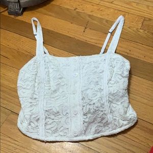 white pattern tank top